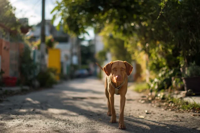 Vizsla Húngaro en paseo tranquilo, tenencia responsable y acompañamiento a familias
